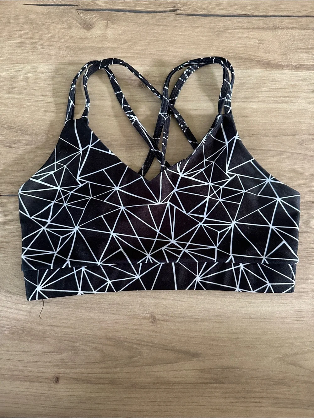 Kids Black & White Geometric Dance Crop Top - Youth Costume